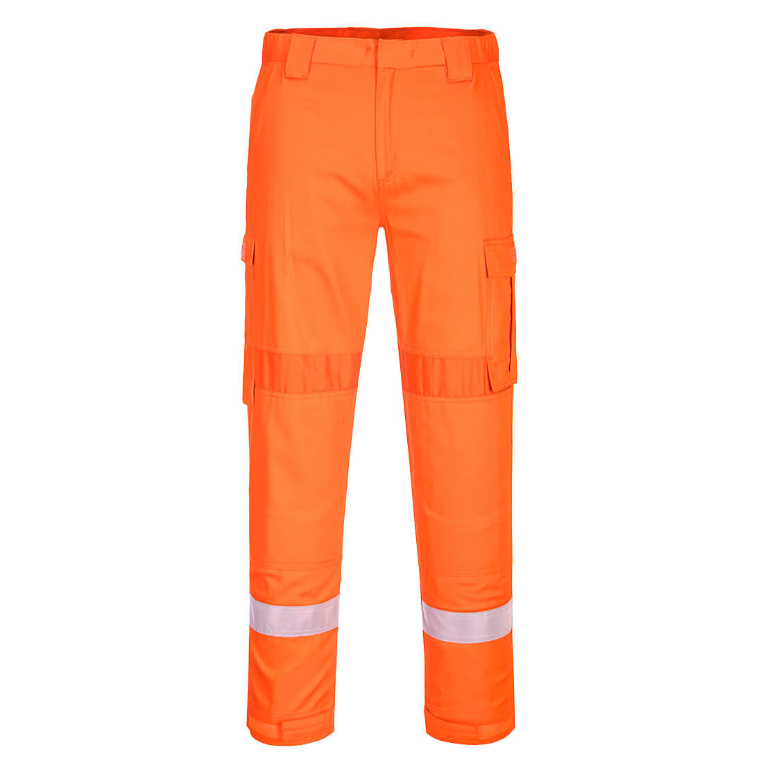 Lekkie spodnie trudnopalne z panelami Stretch