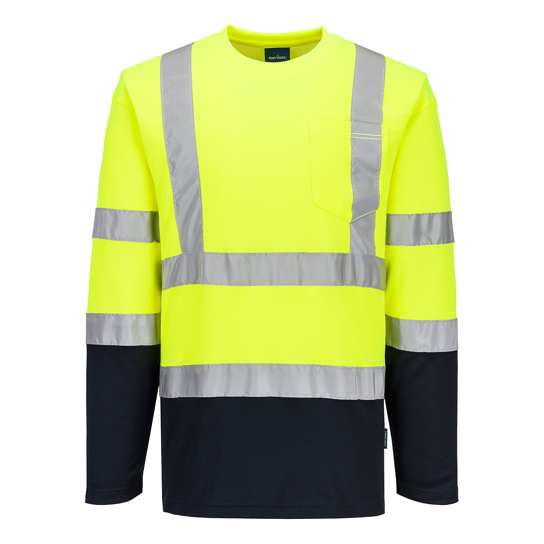 Dwukolorowa koszulka t-shirt Cotton Comfort z długimi rękawami
