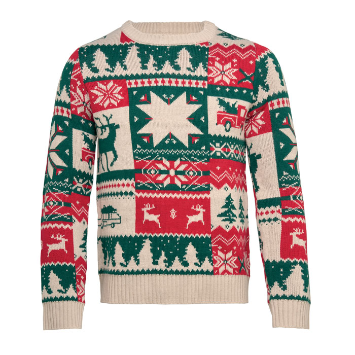 Świąteczny sweter z dzianiny S-M...