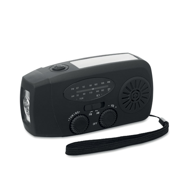 Przenośne radio z latarką LED
